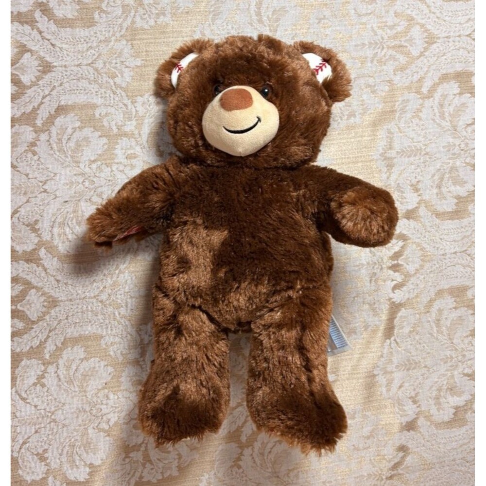 Build A Bear Brown Teddy Bear 15” Baseball Feet Plush New York Yankees MLB